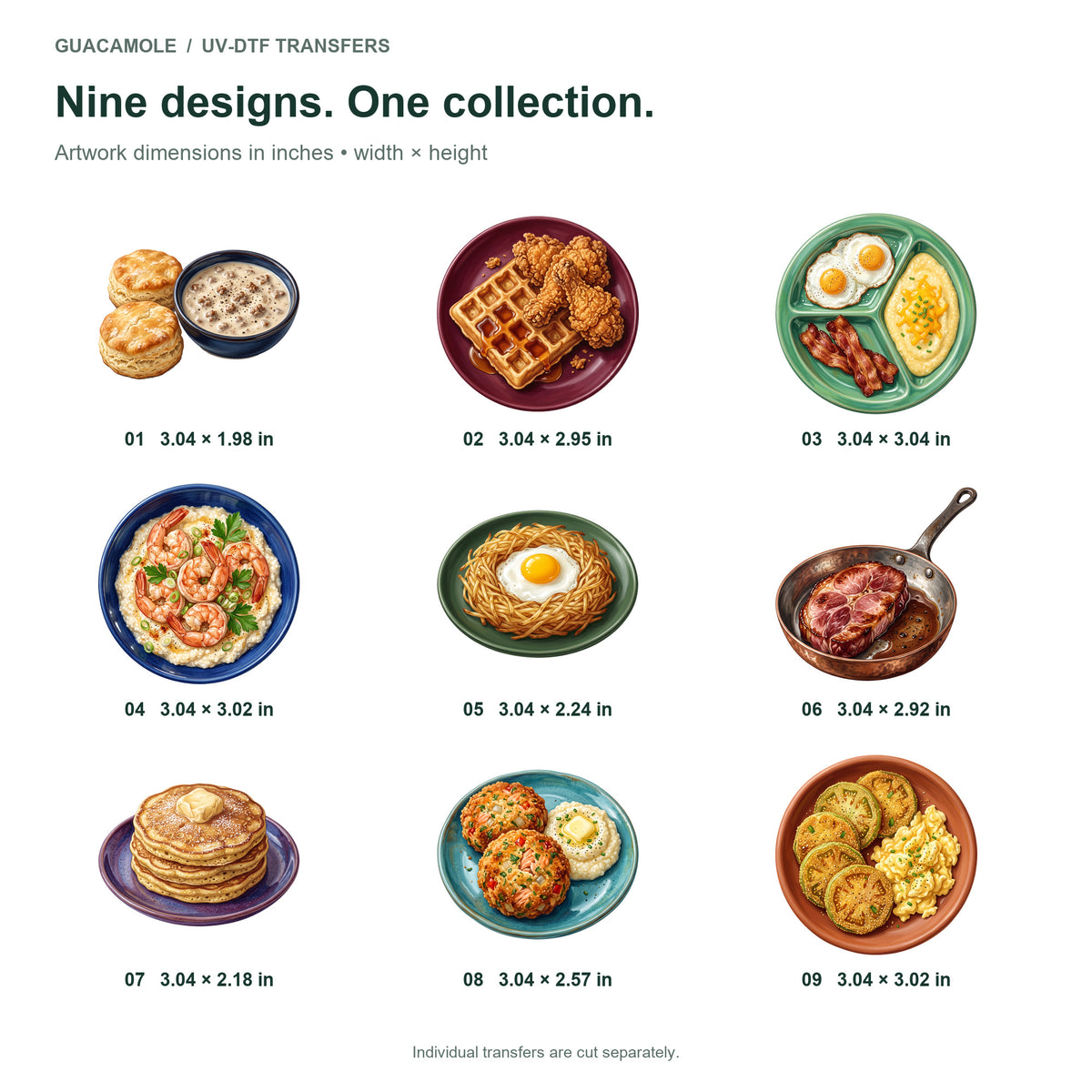 Southern Breakfast Table — Nine designs and sizes