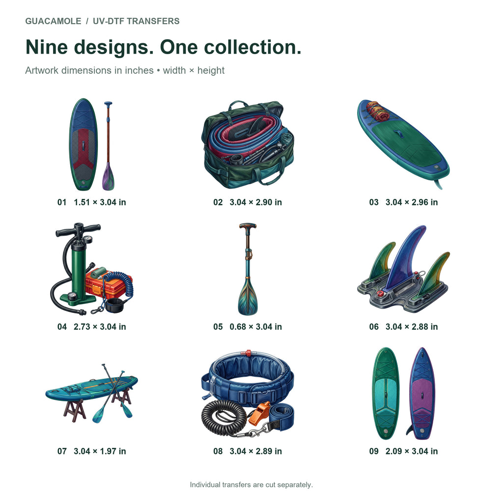 Stand Up Paddleboarding — Nine designs and sizes