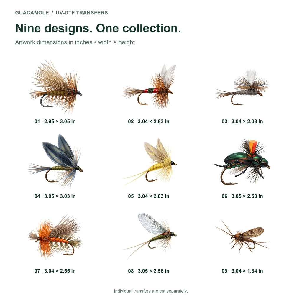 Dry Fly Collection — Nine designs and sizes