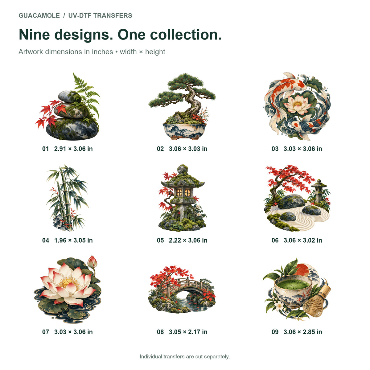 Zen - Quiet Garden — Nine designs and sizes