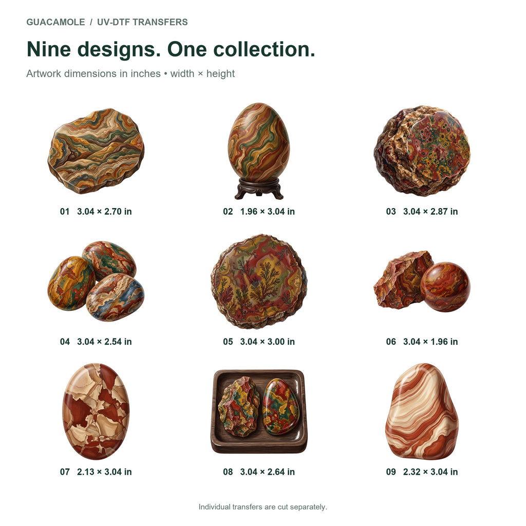 Jasper Landscape Stones — Nine designs and sizes