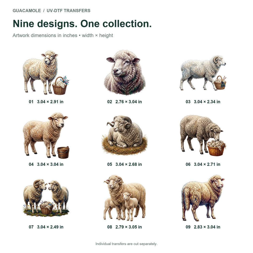 Merino Sheep — Nine designs and sizes