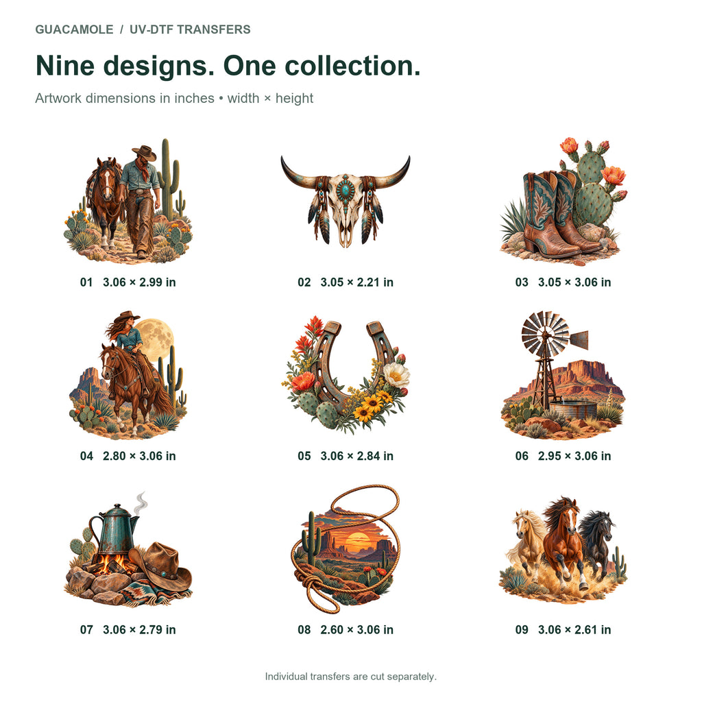 Ranch Cowboy - Desert Trails — Nine designs and sizes