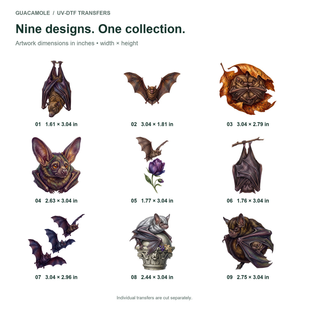 Halloween Bat Colony — Nine designs and sizes