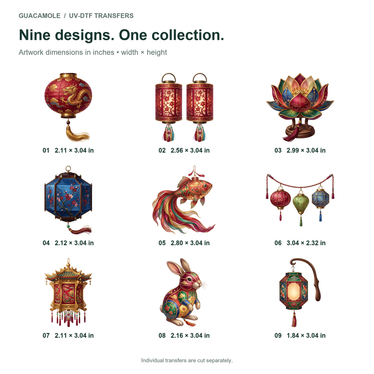 Lunar New Year Lanterns — Nine designs and sizes
