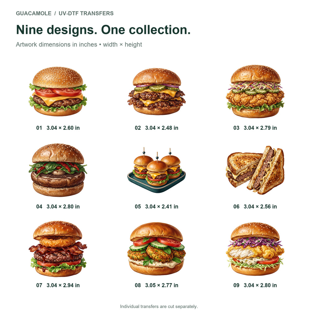 Burger Joint Classics — Nine designs and sizes