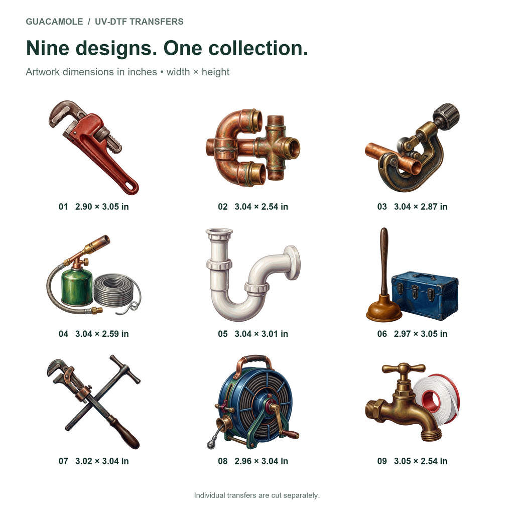 Plumber Pipeworks — Nine designs and sizes