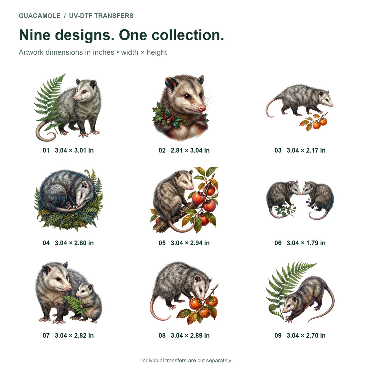 Opossum Garden Helpers — Nine designs and sizes