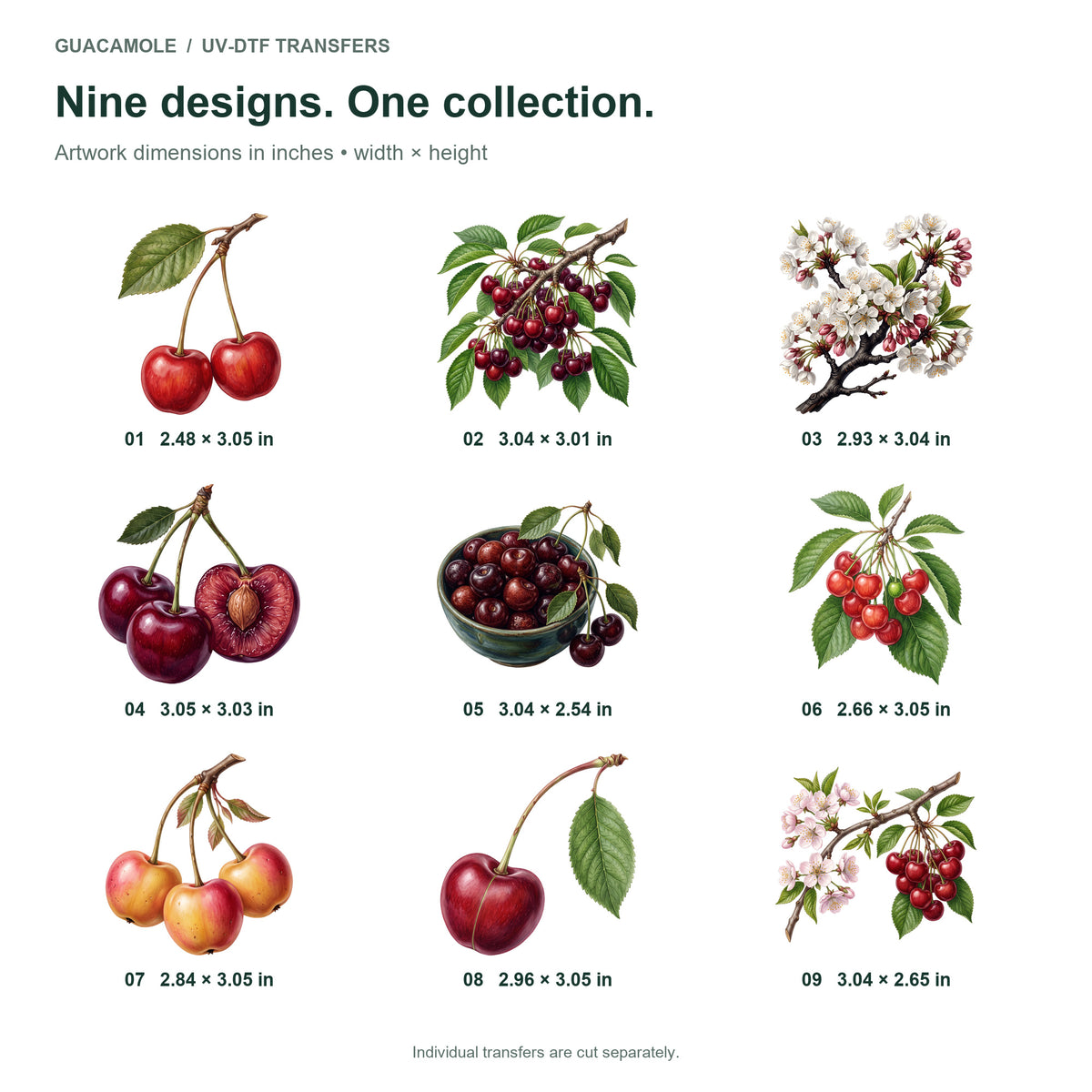 Cherry Branches — Nine designs and sizes