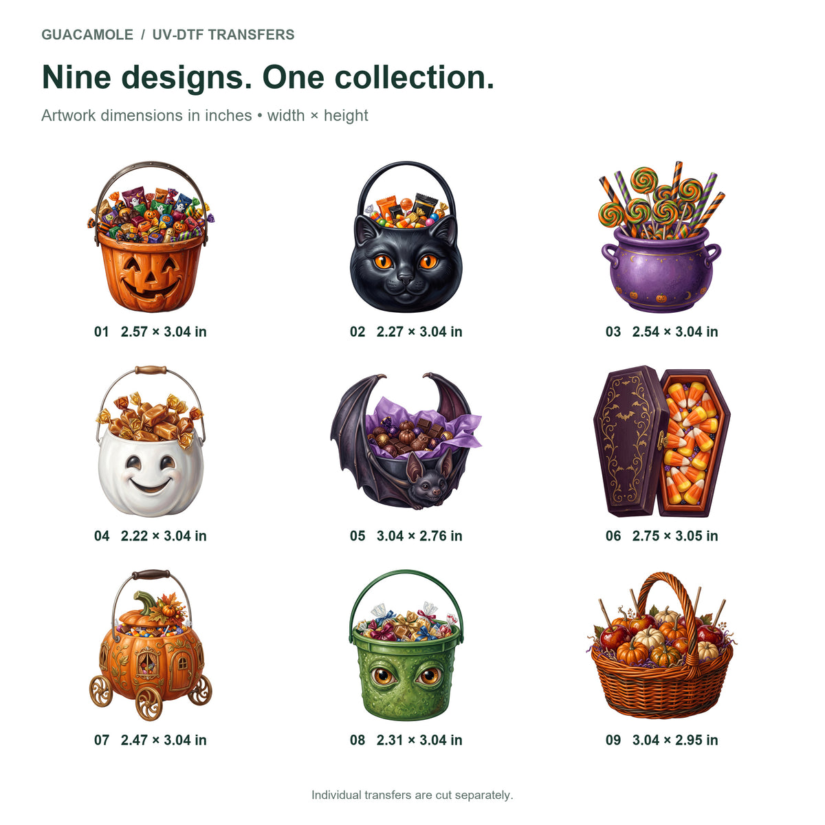 Halloween Candy Buckets — Nine designs and sizes