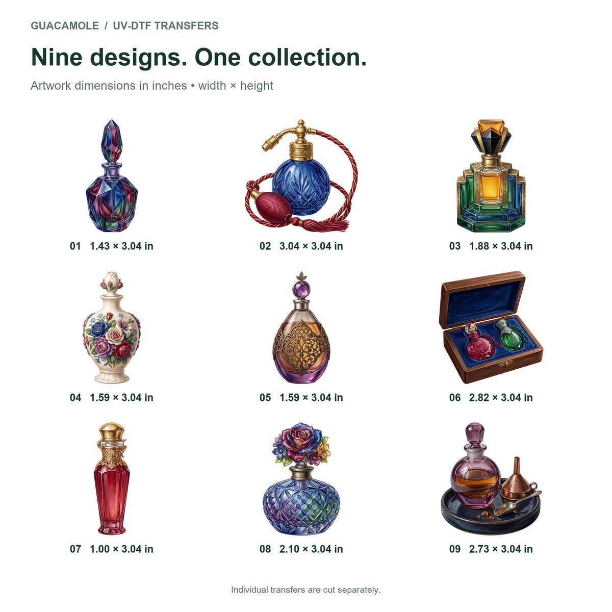Perfume Bottle Cabinet — Nine designs and sizes