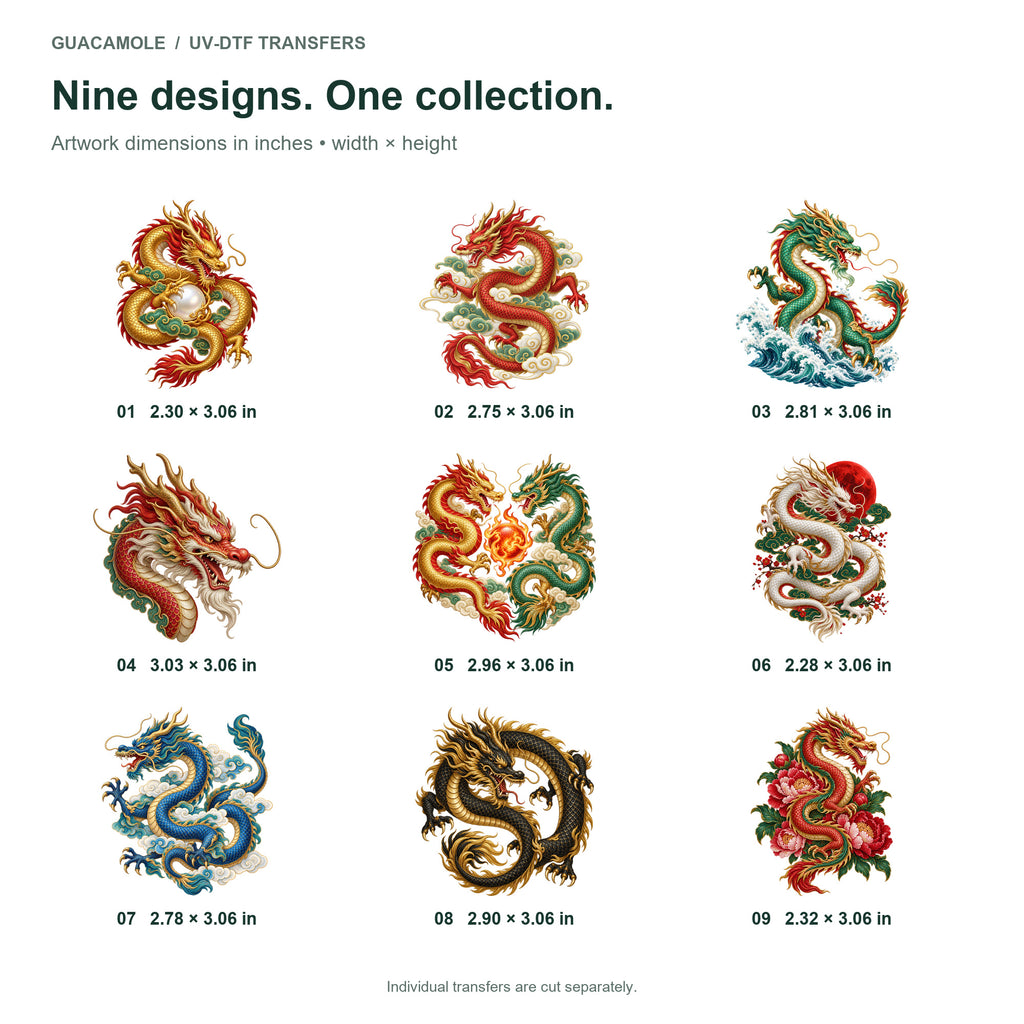 Chinese Dragons - Imperial Clouds — Nine designs and sizes