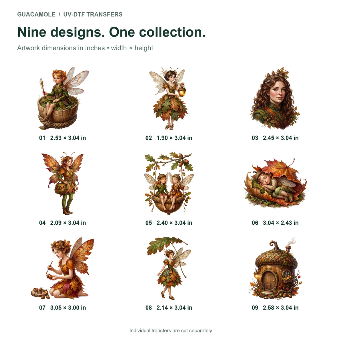 Acorn Fairy Autumn — Nine designs and sizes