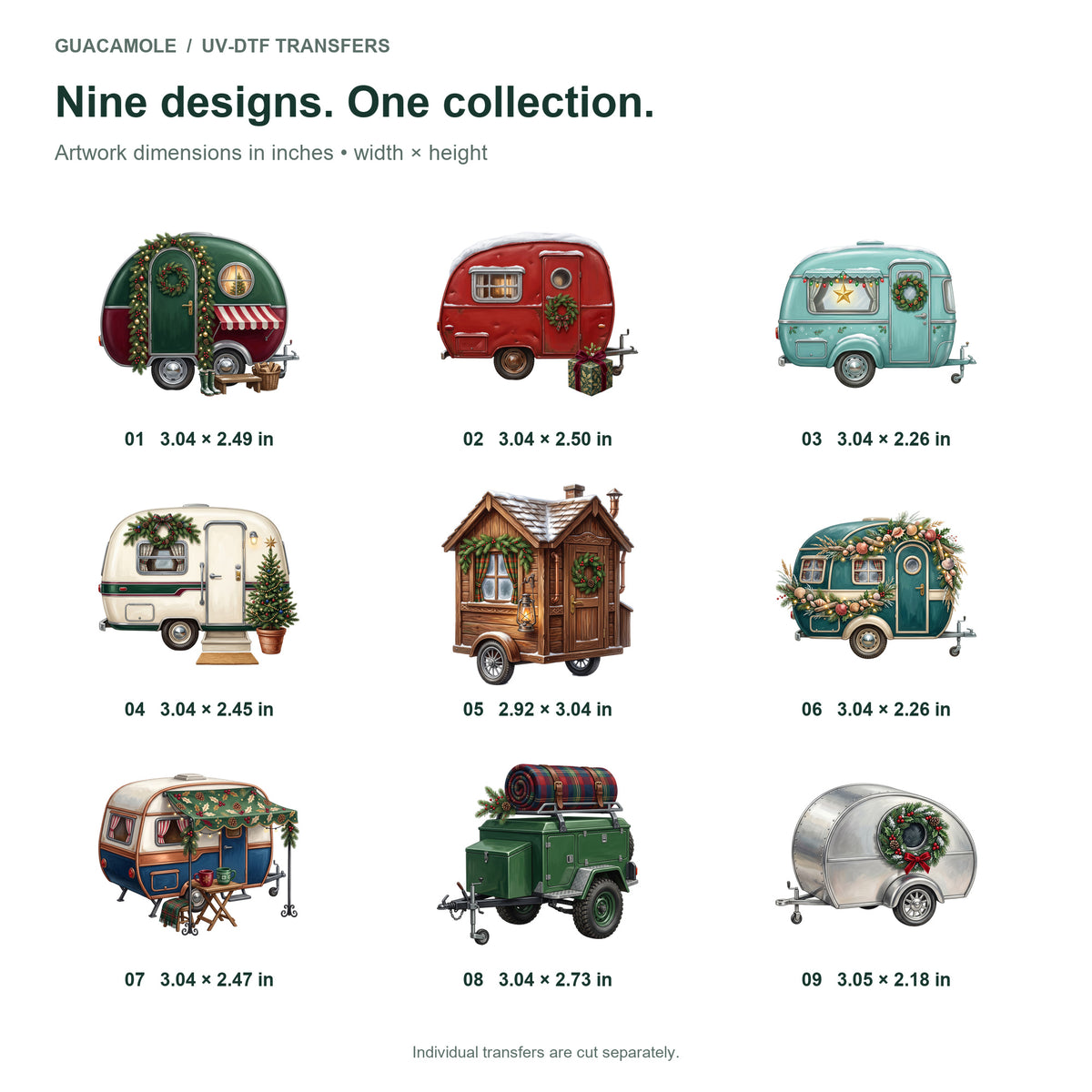 Christmas Camper Holiday — Nine designs and sizes