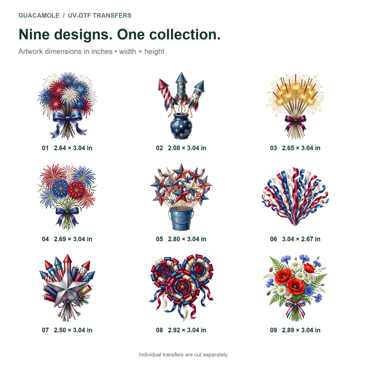 Patriotic Firework Bouquets — Nine designs and sizes