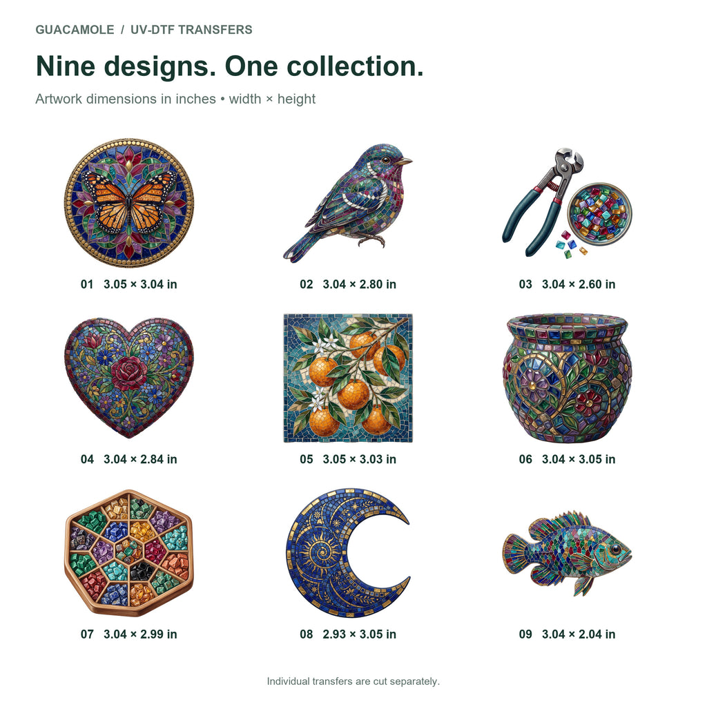 Mosaic Art Studio — Nine designs and sizes