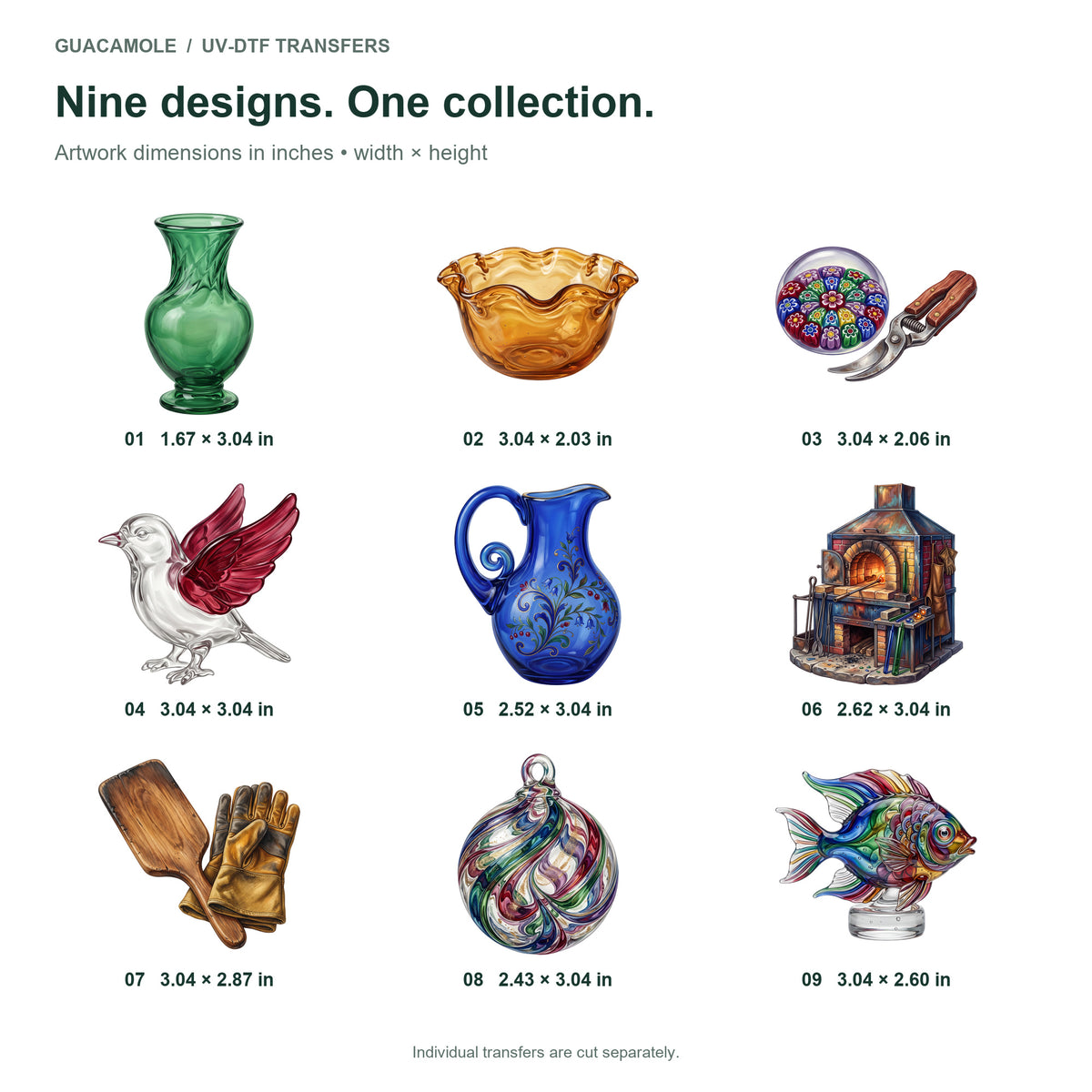 Glassblowing Atelier — Nine designs and sizes