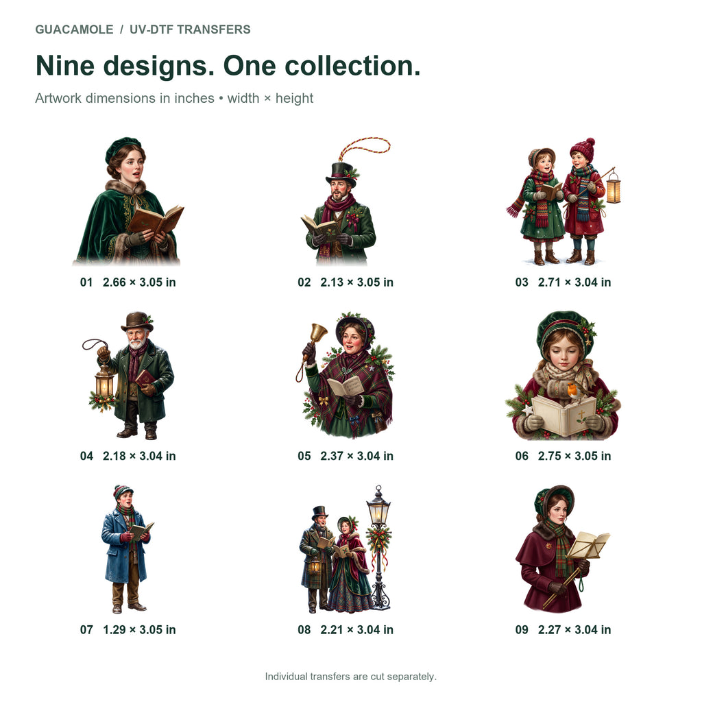 Victorian Christmas Carolers — Nine designs and sizes