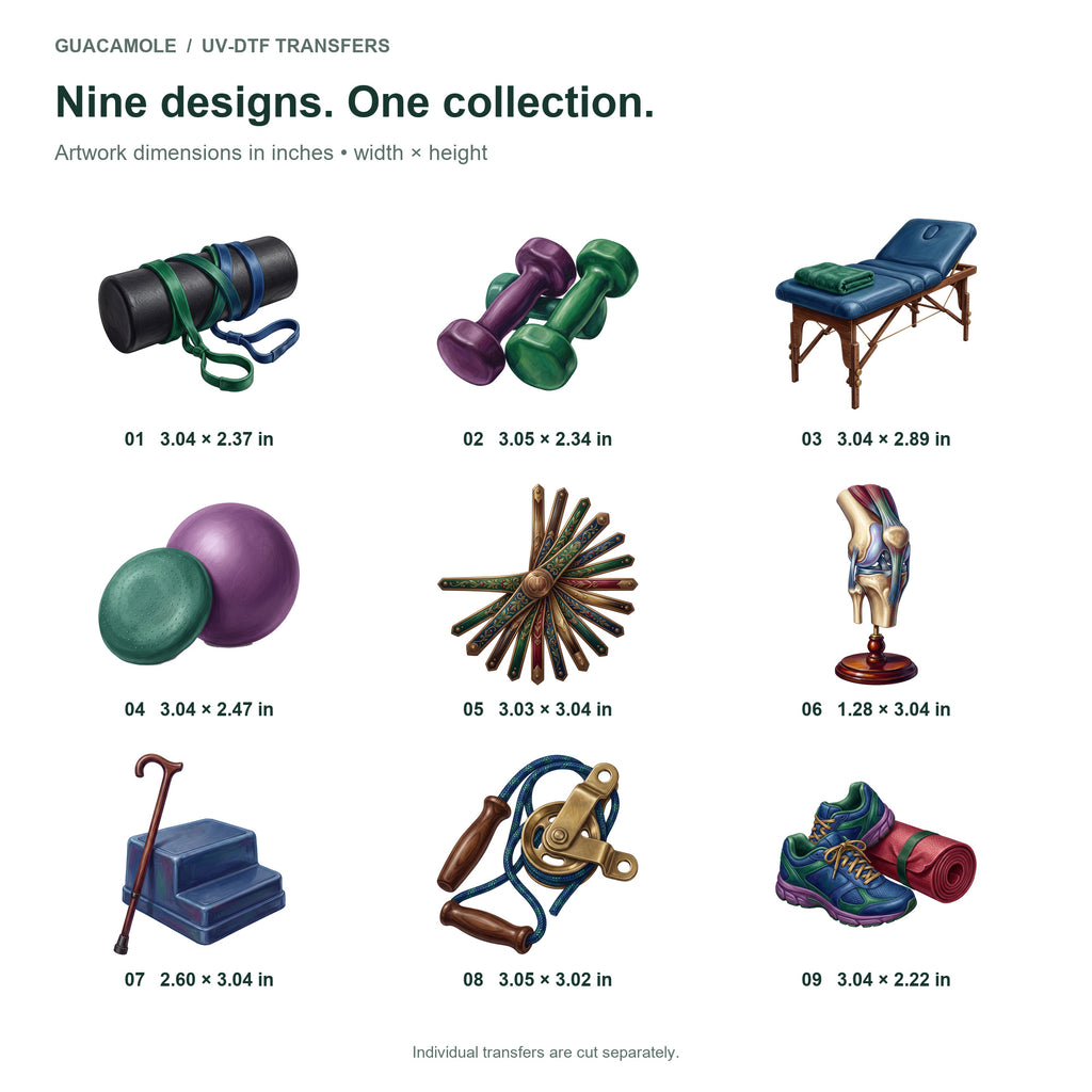 Physical Therapist Studio — Nine designs and sizes