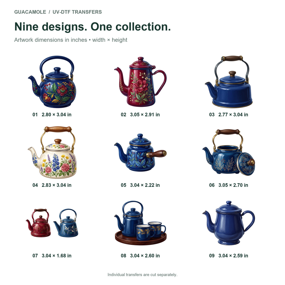 Enamel Kettle Kitchen — Nine designs and sizes