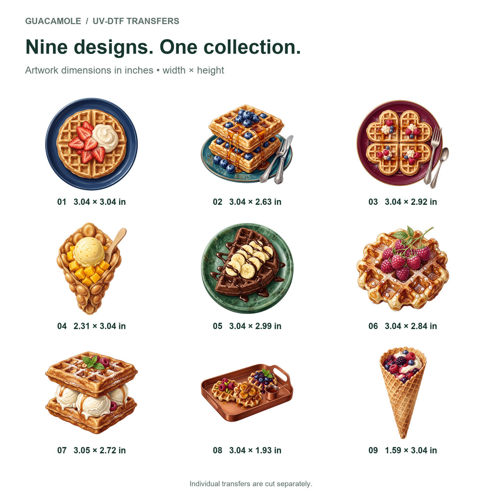 Waffle Dessert Bar — Nine designs and sizes