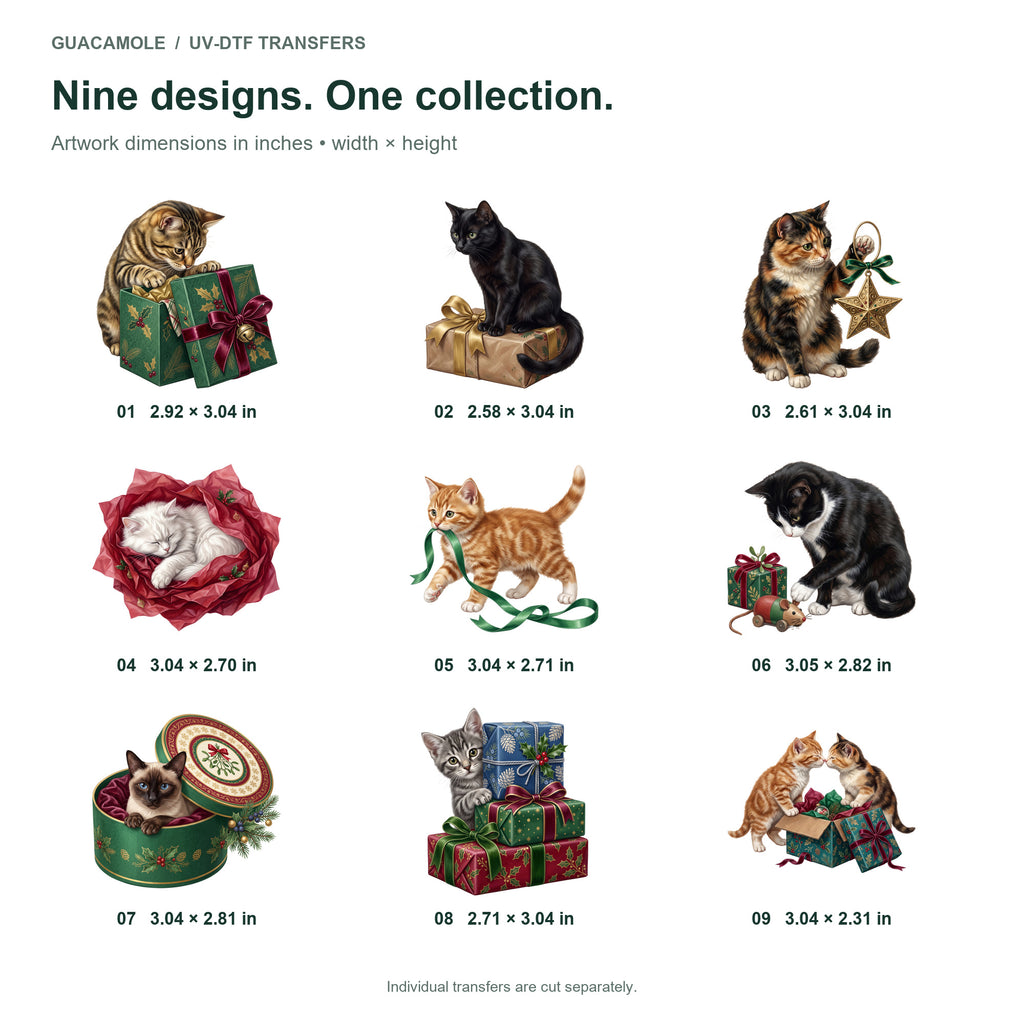 Christmas Cat Gift Inspectors — Nine designs and sizes