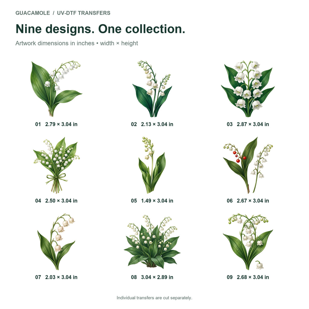 Lily of the Valley — Nine designs and sizes