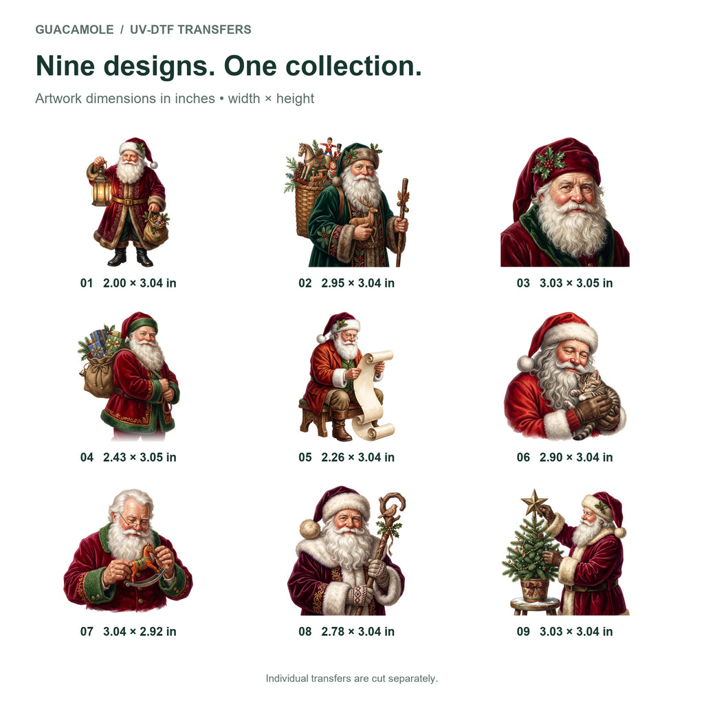 Vintage Santa Portraits — Nine designs and sizes