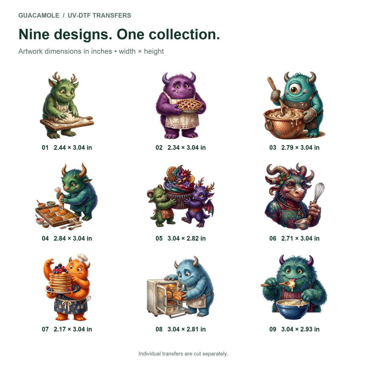 Monster Baking Night — Nine designs and sizes