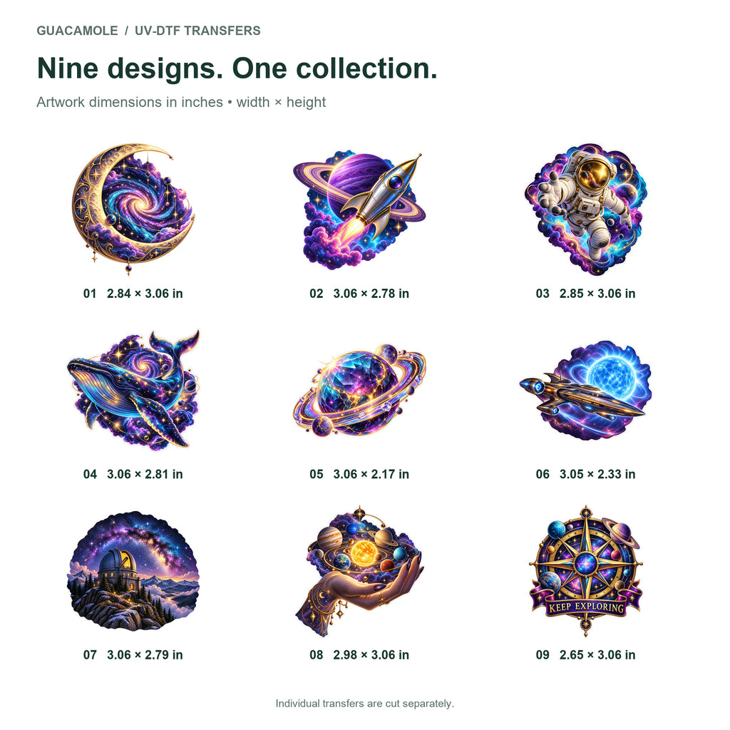 Galaxy - Voyagers and Starlight — Nine designs and sizes