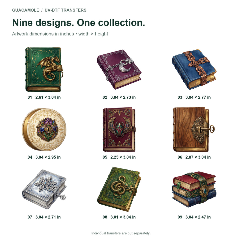 Enchanted Book Locks — Nine designs and sizes