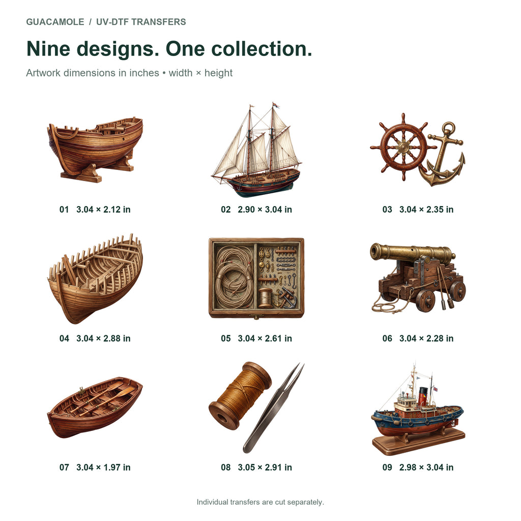 Model Ship Workshop — Nine designs and sizes