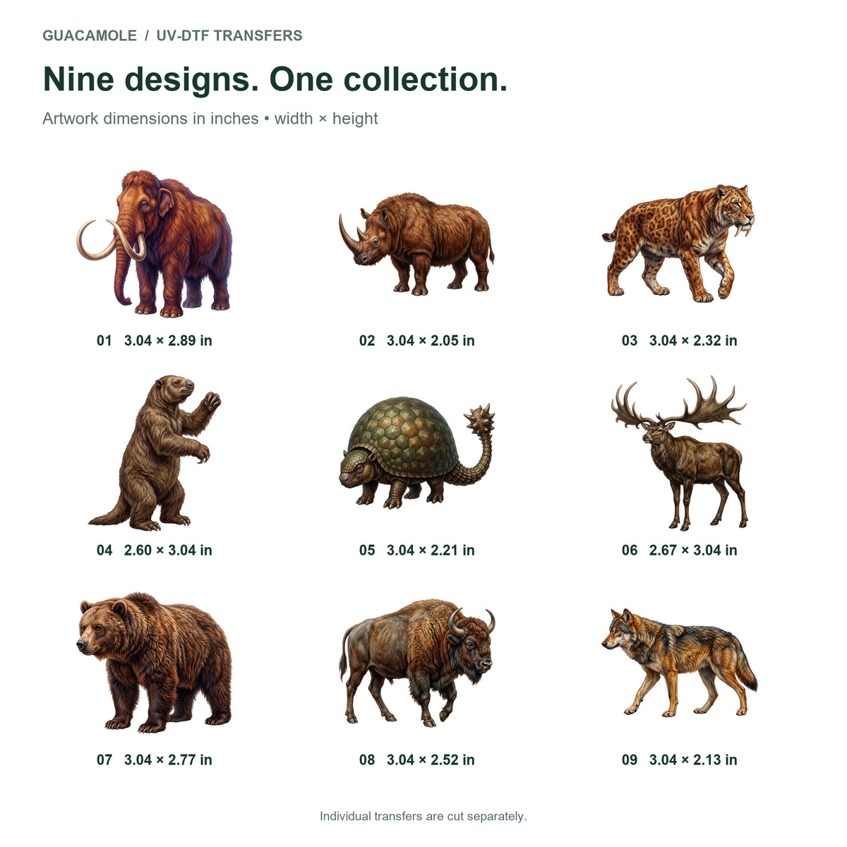 Ice Age Mammal Cabinet — Nine designs and sizes