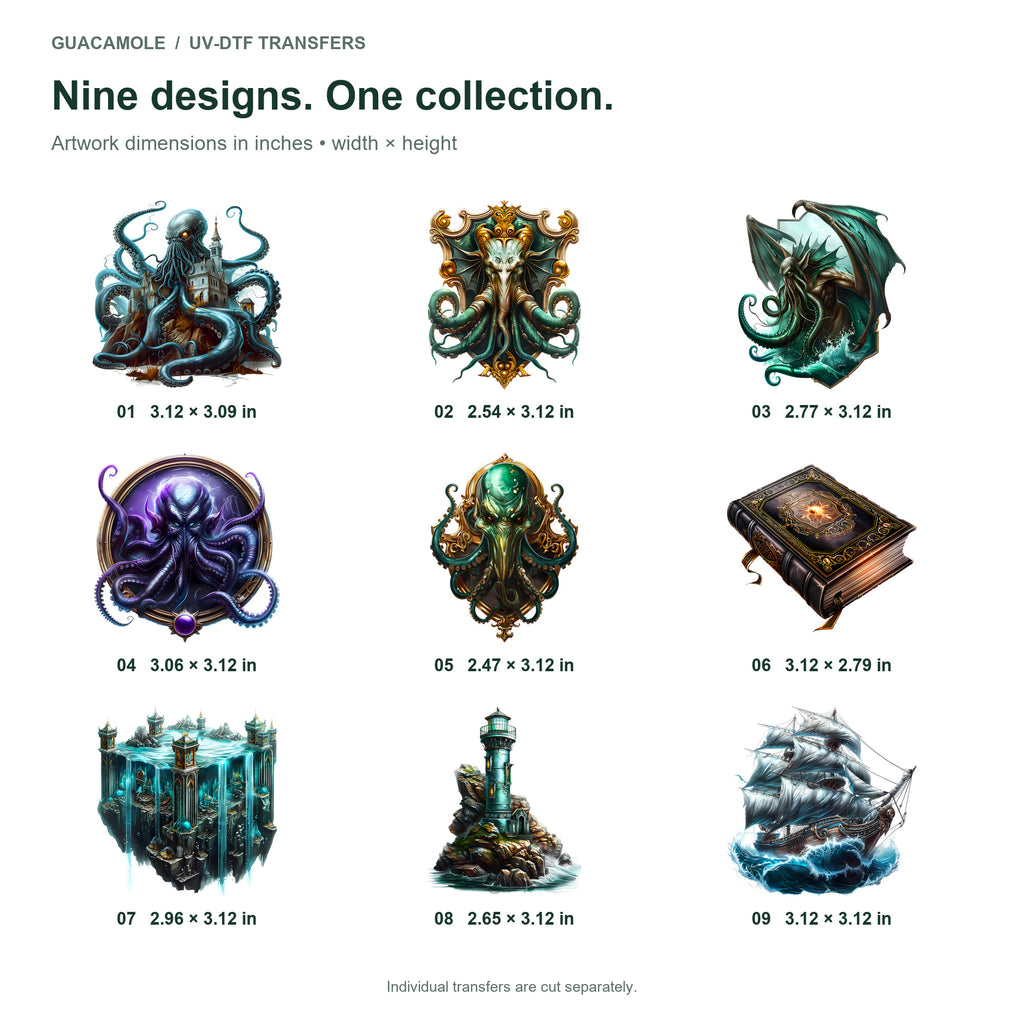 Abyssal Legends — Nine designs and sizes