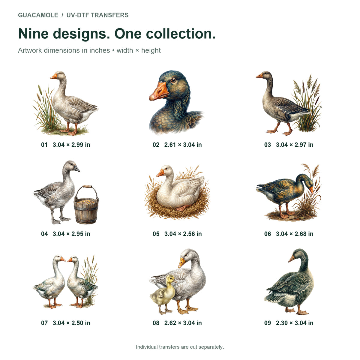 Goose Farm Guardians — Nine designs and sizes
