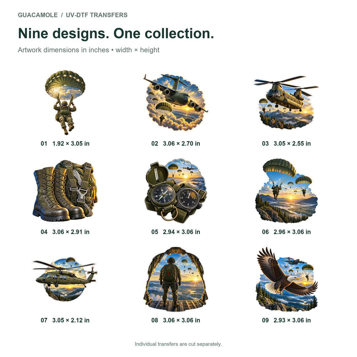 Airborne Horizons - Sky and Service — Nine designs and sizes