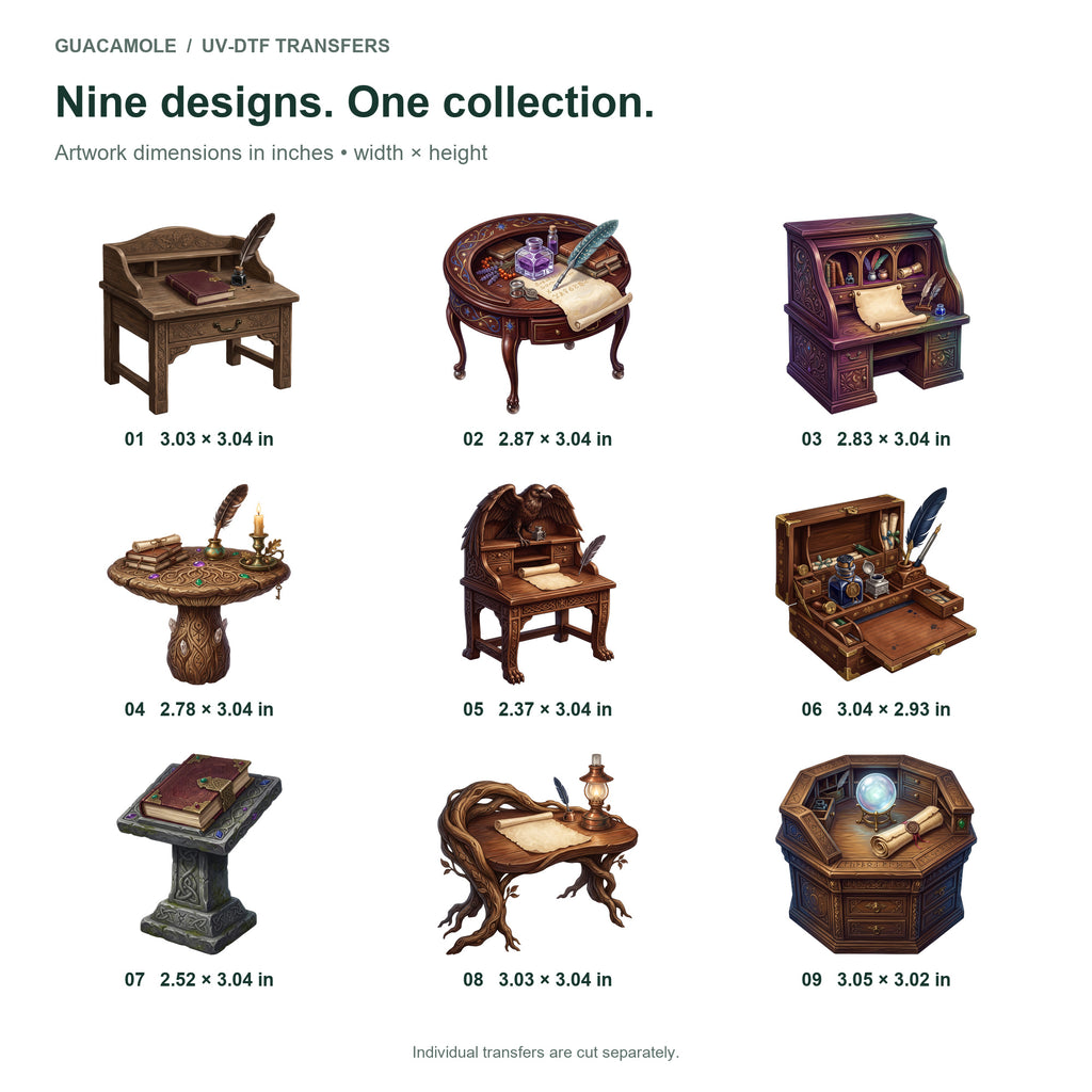 Wizard Writing Desks — Nine designs and sizes