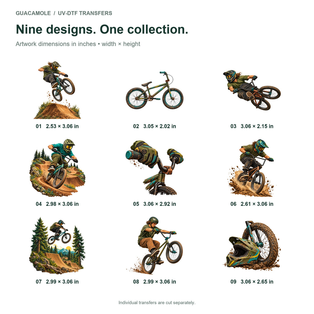 BMX - Dirt and Air — Nine designs and sizes