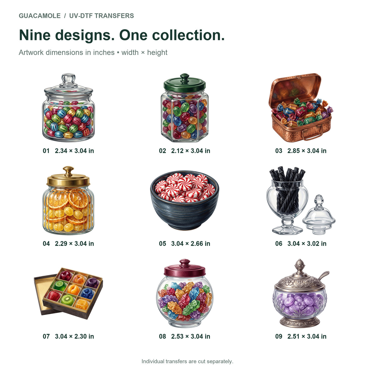 Candy Jar Shop — Nine designs and sizes