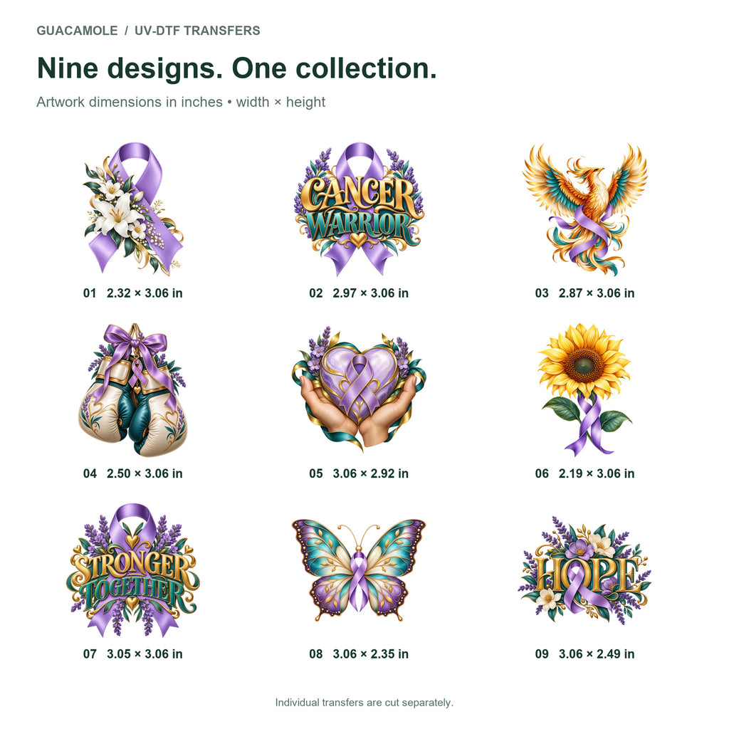 Cancer Support - Strength and Hope — Nine designs and sizes