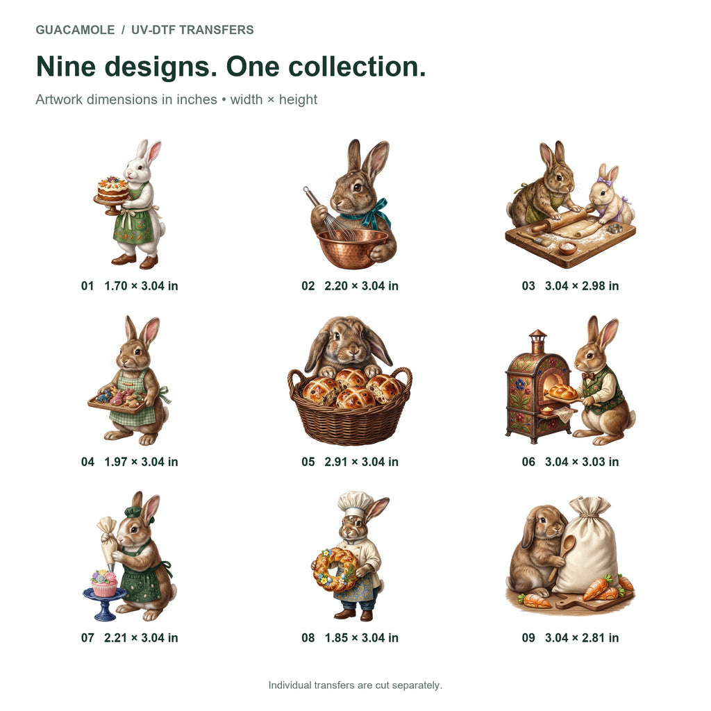 Easter Bunny Bakery — Nine designs and sizes