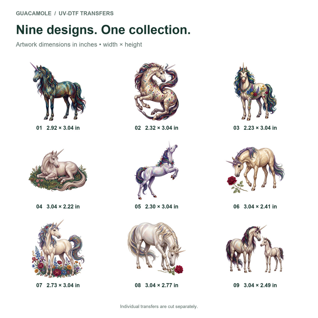 Unicorn Flower Meadows — Nine designs and sizes