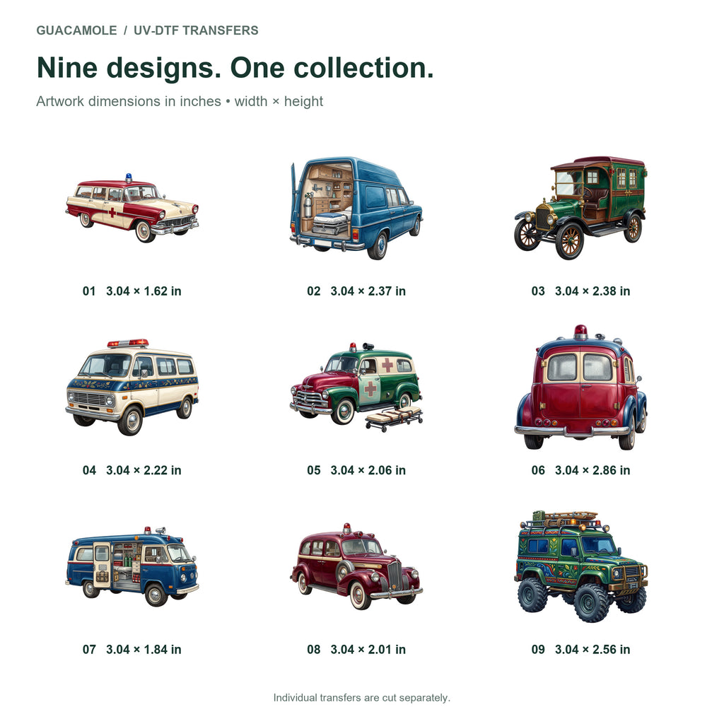 Classic Ambulances — Nine designs and sizes