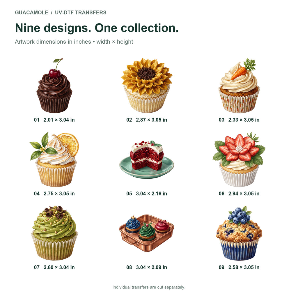 Cupcake Celebration — Nine designs and sizes