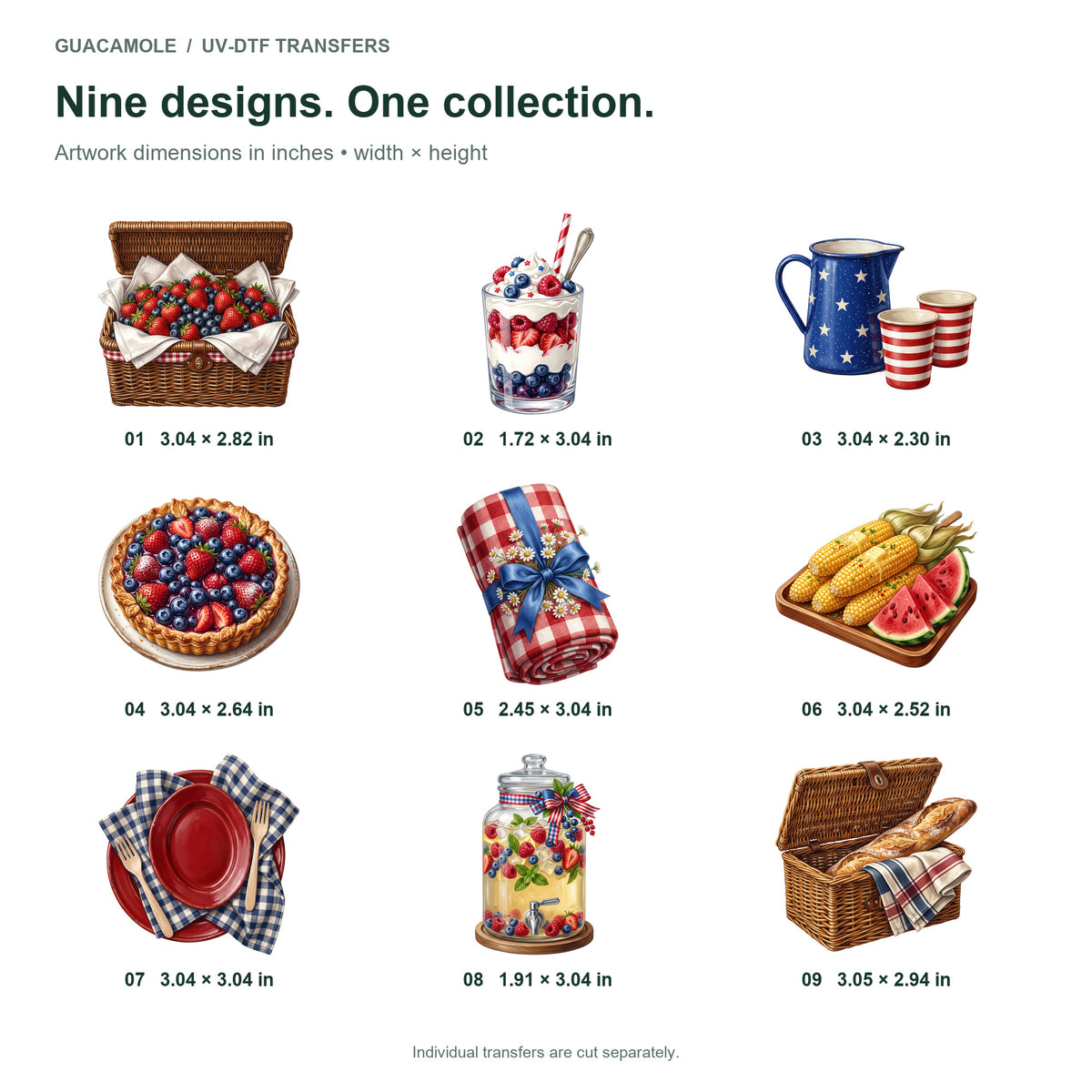Fourth of July Picnic — Nine designs and sizes