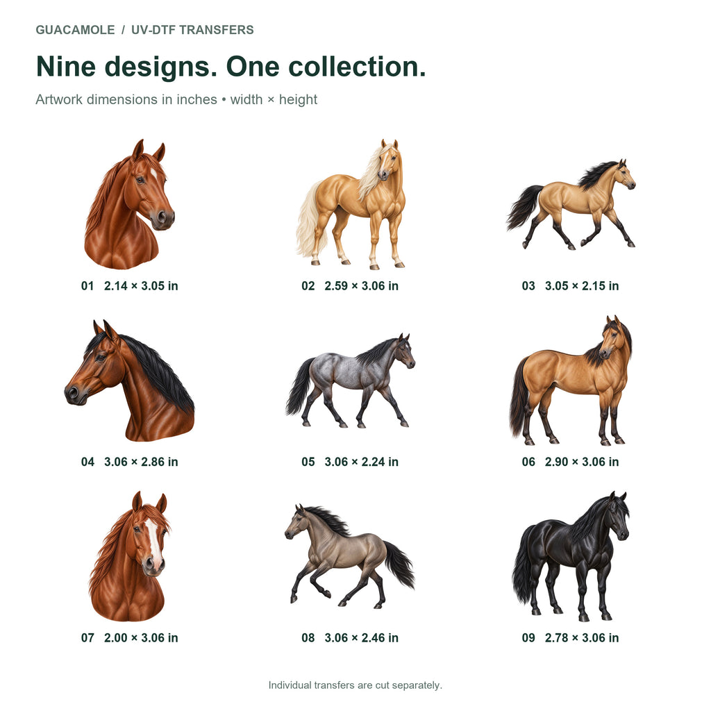 American Quarter Horses — Nine designs and sizes