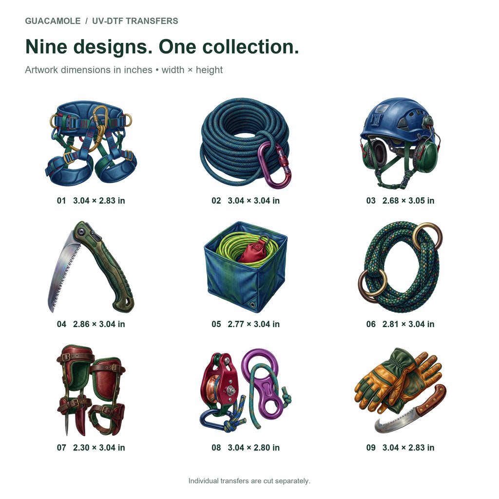 Arborist Climbing Gear — Nine designs and sizes