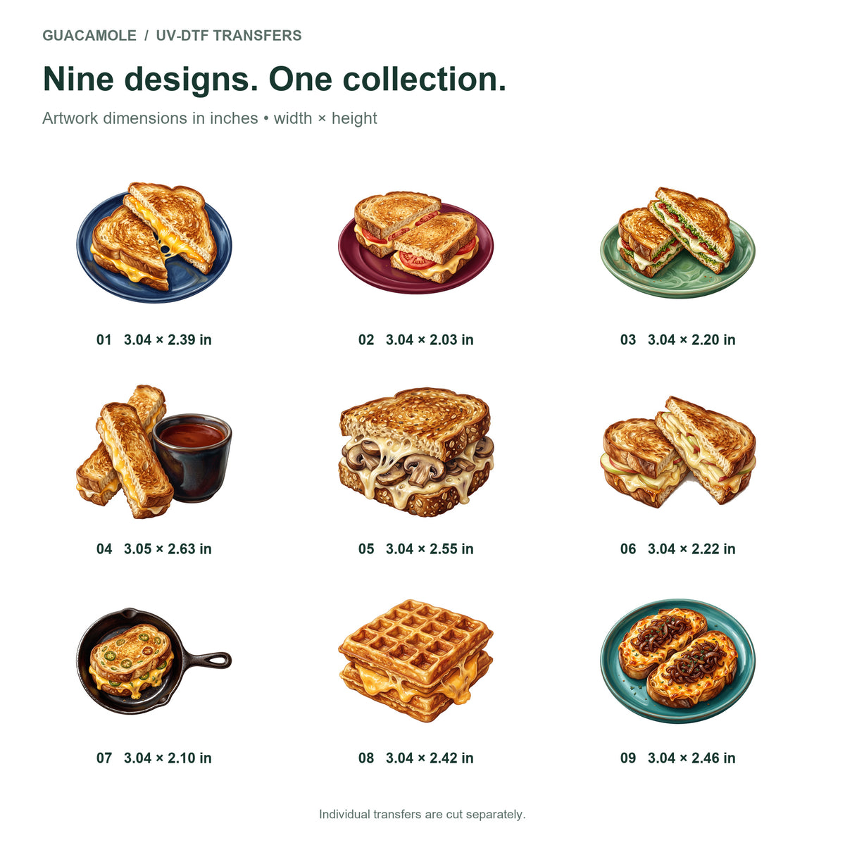 Grilled Cheese Kitchen — Nine designs and sizes
