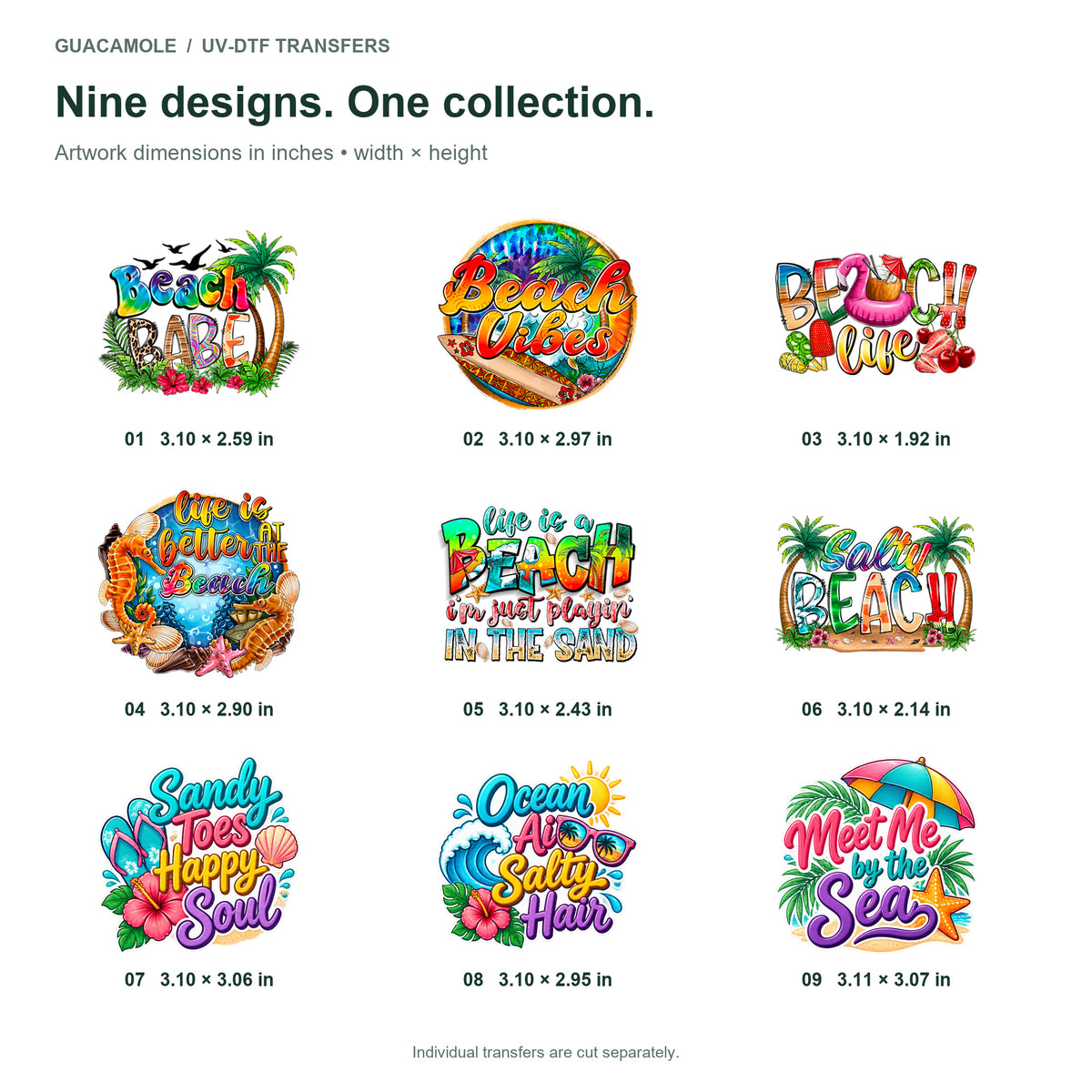 Beach - Sea and Sunshine — Nine designs and sizes