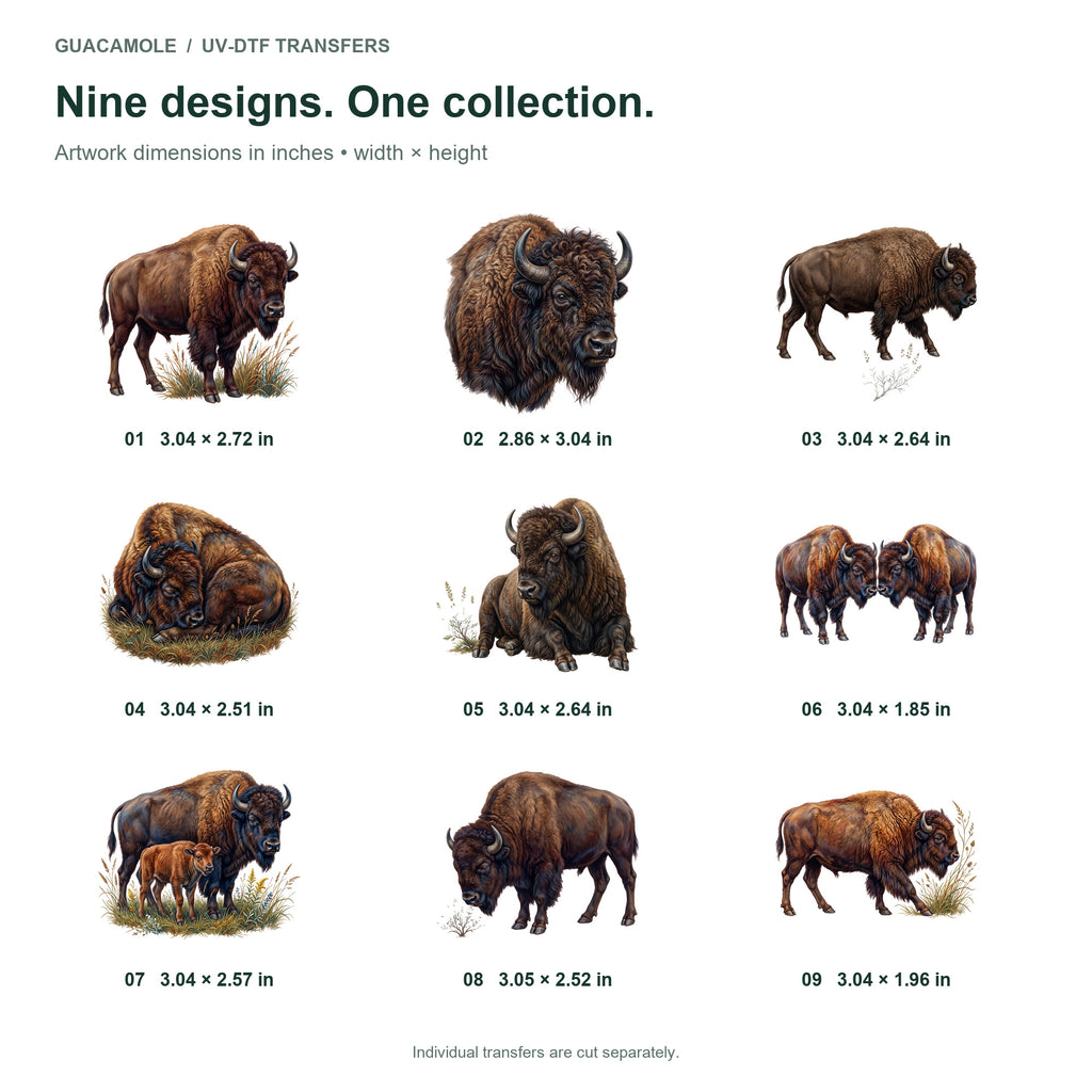 Bison Prairie Herd — Nine designs and sizes